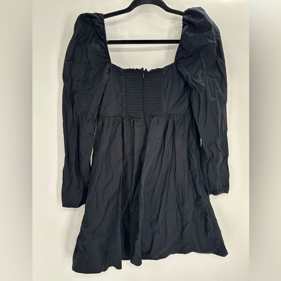 Reformation Farley Dress Black Mini Puff Sleeve - Picture 4 of 9